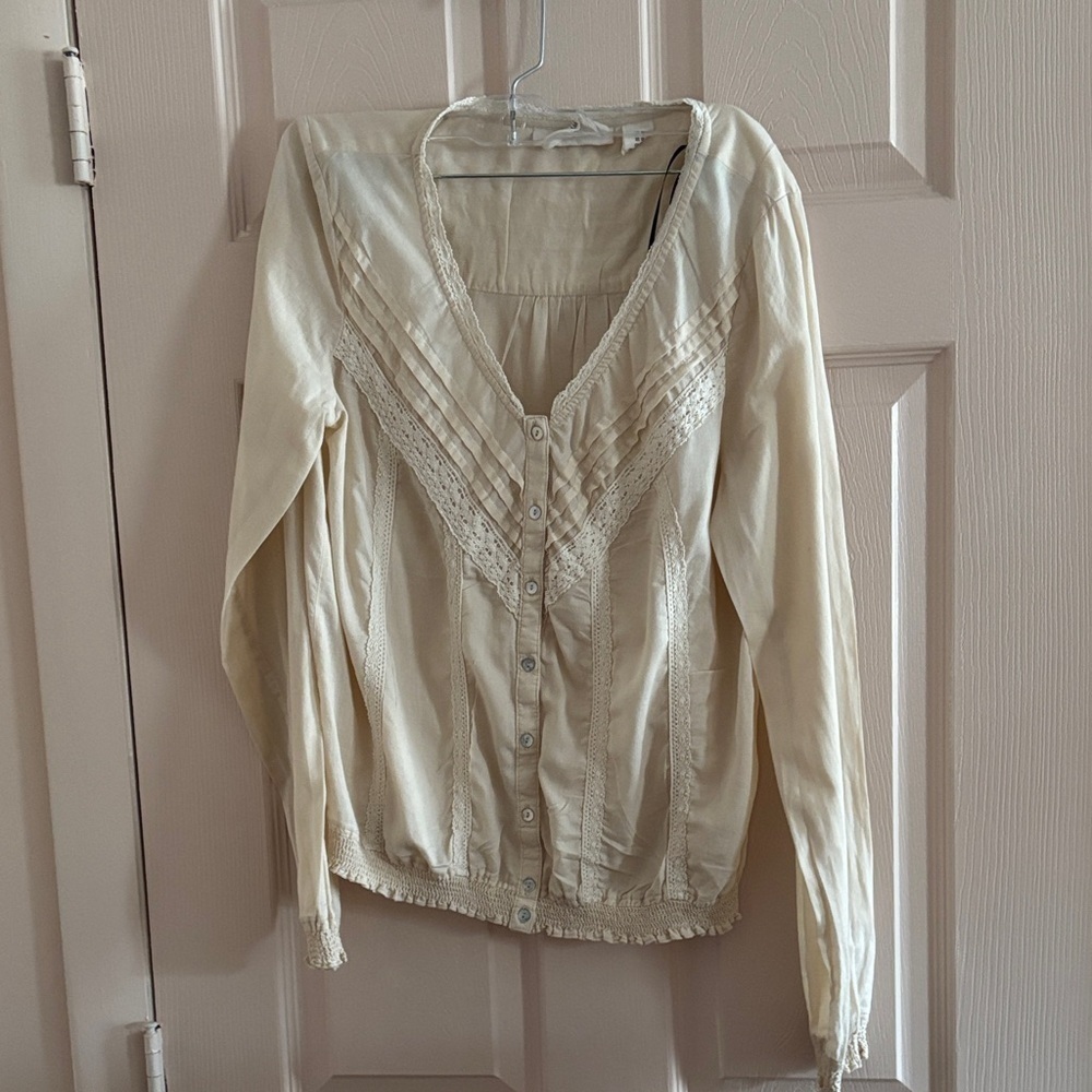 H&M Cream Lace Detail Blouse